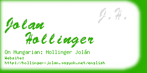 jolan hollinger business card